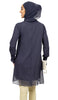 Asma Embroidered Formal Long Modest Tunic - Black