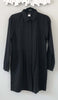 Aubrie Long Buttondown Modest Tunic Dress - Black - FINAL SALE