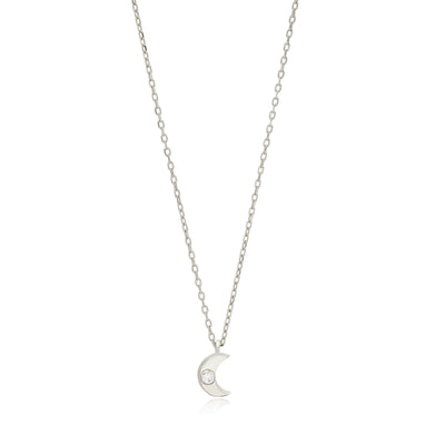 Collier croissant de lune minimaliste en argent sterling Ava - Argent