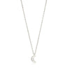 Ava Minimalist Sterling Silver Crescent Moon Necklace - Silver