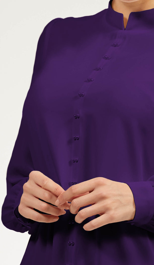 Ava Dressy Long Modest Midi Tunic - Purple - FINAL SALE