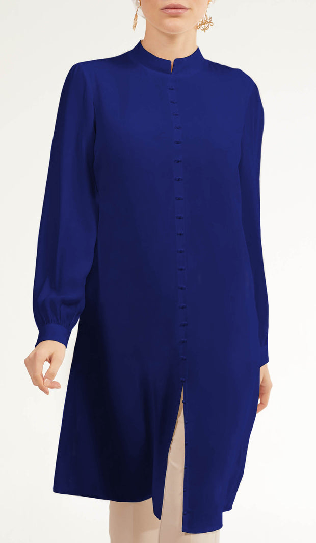 Ava Dressy Long Modest Midi Tunic - Royal Blue - FINAL SALE