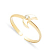 Ava Minimalist Sterling Silver Crescent Moon Adjustable Ring - Gold
