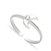 Ava Minimalist Sterling Silver Crescent Moon Adjustable Ring - Silver