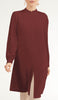 Tunique midi longue et modeste Ava - Marron