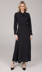 Ayza Modest Long Maxi Dress - Black