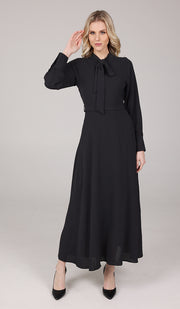Ayza Modest Long Maxi Dress - Black - FINAL SALE
