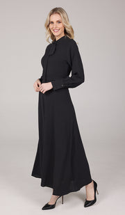 Ayza Modest Long Maxi Dress - Black