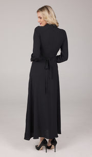Ayza Modest Long Maxi Dress - Black