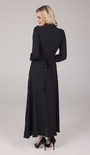 Robe longue longue modeste Ayza - Noir