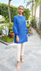 Bahar Long Light Cotton Everyday Tunic - Royal Blue - FINAL SALE
