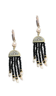 Boucles d'oreilles lustre à pampilles turques noires