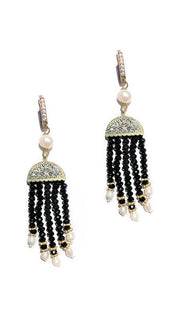 Black Turkish Tassel Chandelier Earrings