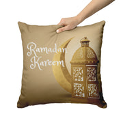 Ramadan Kareem / Eid Mubarak Reversible Pillow - Gold Lantern