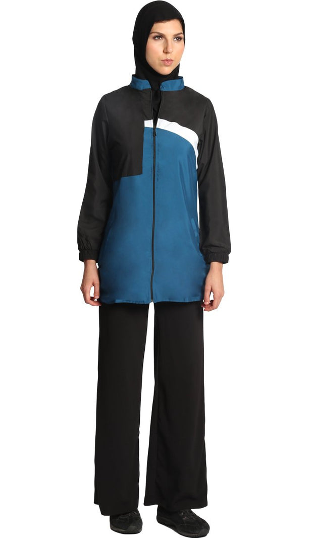 Elian Long Modest Sport Jacket - Blue/Black