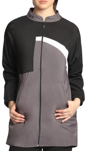 Elian Long Lightweight Modest Sport Jacket - Grey/Black