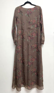 Esra Floral Print Chiffon Maxi Dress Abaya - FINAL SALE