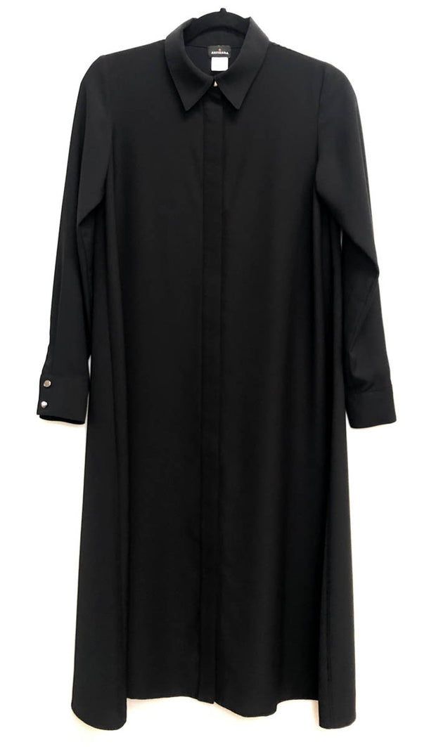Black Long Flowy Buttondown Dress Shirt | Modest Islamic Clothing ...
