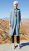 Farda - Veste chemise longue fluide boutonnée - Bleu poussiéreux