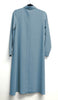 Farda - Veste chemise longue fluide boutonnée - Bleu poussiéreux