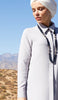 Farda Long Flowy Buttondown Shirt Jacket - Light Gray - FINAL SALE