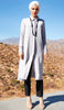 Farda - Veste chemise longue fluide boutonnée - Gris clair