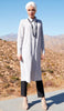Farda Long Flowy Buttondown Shirt Jacket - Light Gray