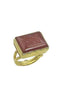 GOLDPLATED STERLING SILVER AND HAND ENGRAVED AQEEQ MOHAMMED RING