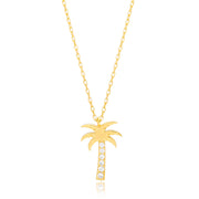 Collier palmier en argent sterling plaqué or - VENTE FINALE