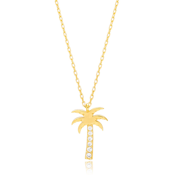 Collier palmier en argent sterling plaqué or - VENTE FINALE