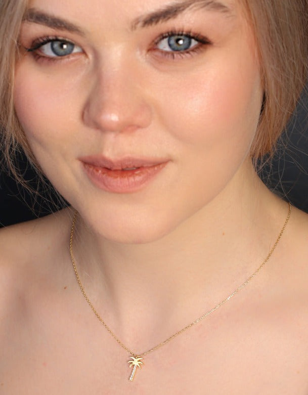 Collier palmier en argent sterling plaqué or - VENTE FINALE