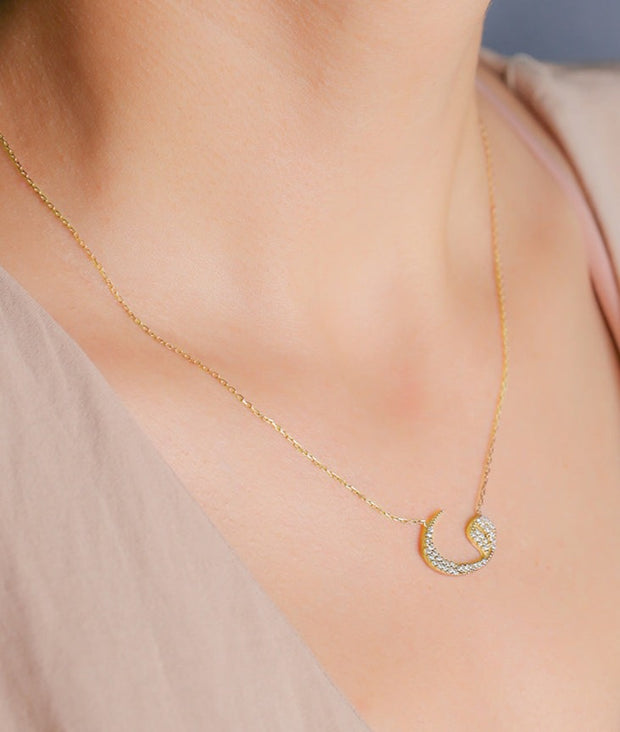 Gold-Plated Sterling Silver Waw Necklace