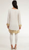 Gold Embellished Long Modest Tunic - Off White