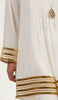 Gold Embellished Long Modest Tunic - Off White