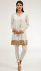 Gold Embellished Long Modest Tunic - Off White