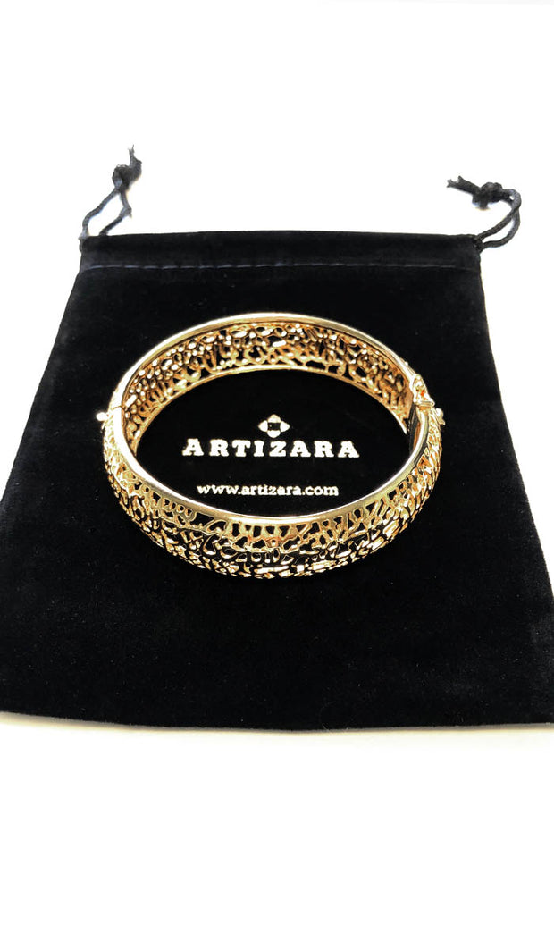 Goldplated Sterling Silver Ayat al Kursi Bangle Bracelet