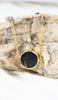 Gold plated Sterling Silver Hand Engraved Aqeeq and Labradorite Necklace