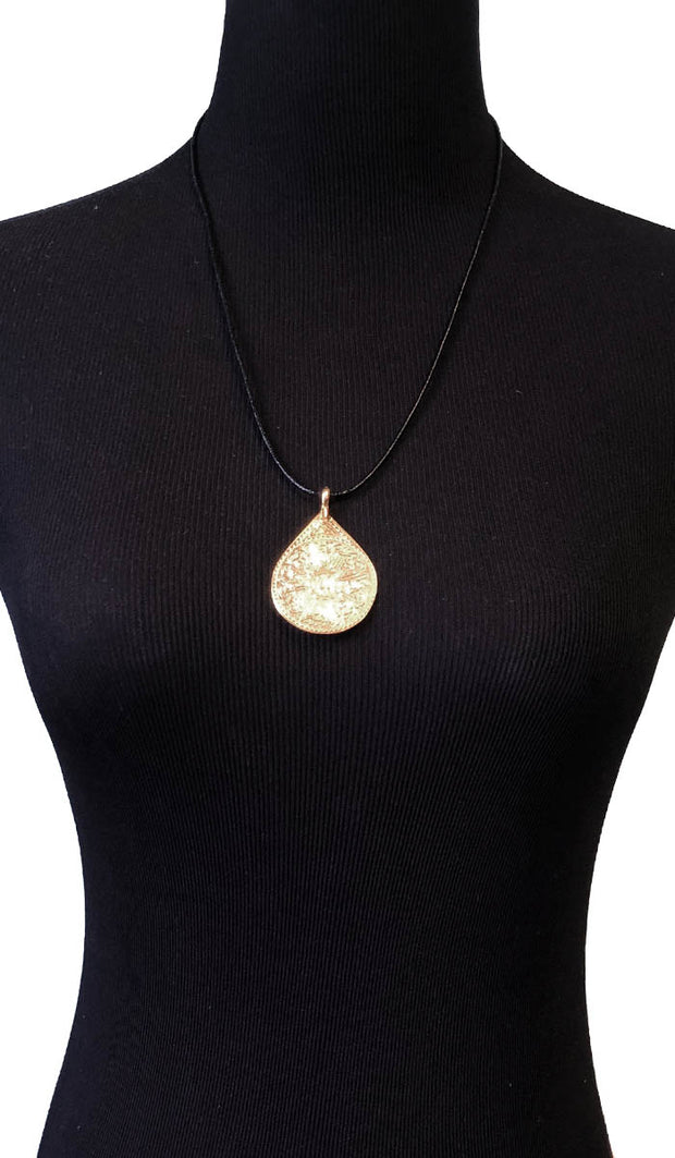 Collier islamique arabe réversible Ayat al Kursi en argent sterling plaqué or