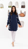 Golnar Embroidered Long Modest Tunic - Navy