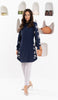 Golnar Embroidered Long Modest Tunic - Navy