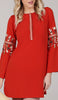 Gulzar Embroidered Long Modest Tunic - Russett - PREORDER (ships in 2 weeks)