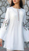 Gulzar Embroidered Long Modest Tunic - White