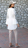 Gulzar Embroidered Long Modest Tunic - White