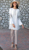 Gulzar Embroidered Long Modest Tunic - White