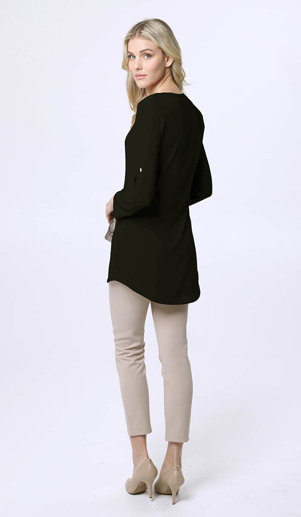 Hena Long Modest Everyday Tunic - Black- FINAL SALE