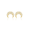 Hena Minimalist Sterling Silver Crescent Moon Stud Earrings - Gold