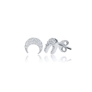 Hena Boucles d'oreilles minimalistes en argent sterling avec croissant de lune