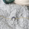 Hena Minimalist Sterling Silver Multicolor Crescent Moon Adjustable Charm Bracelet - Gold