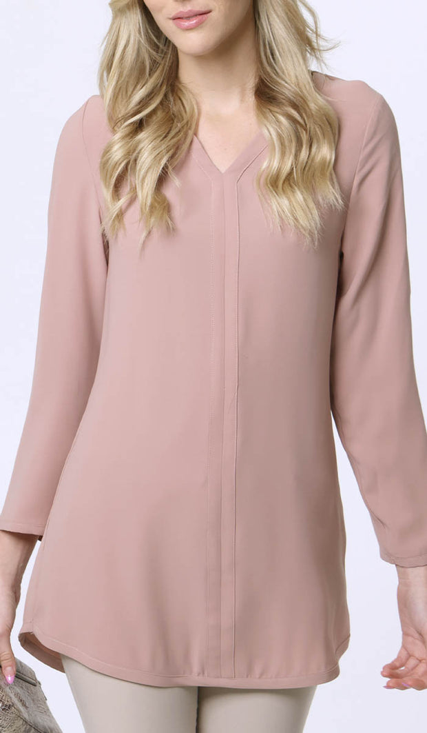 Tunique longue modeste de tous les jours Hena - Dusty Rose