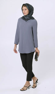 Hena Long Modest Everyday Tunic - Gray - FINAL SALE